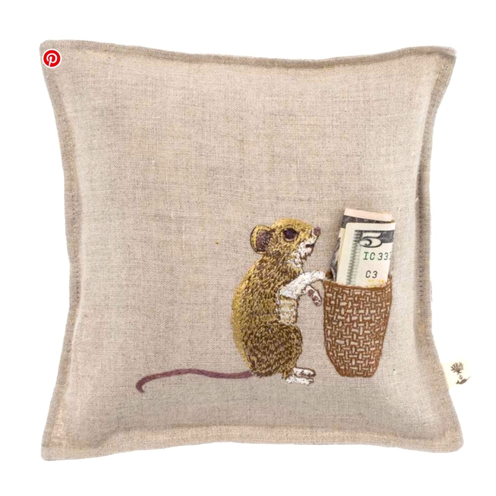 Tooth fairy pillow mouse coral and tusk